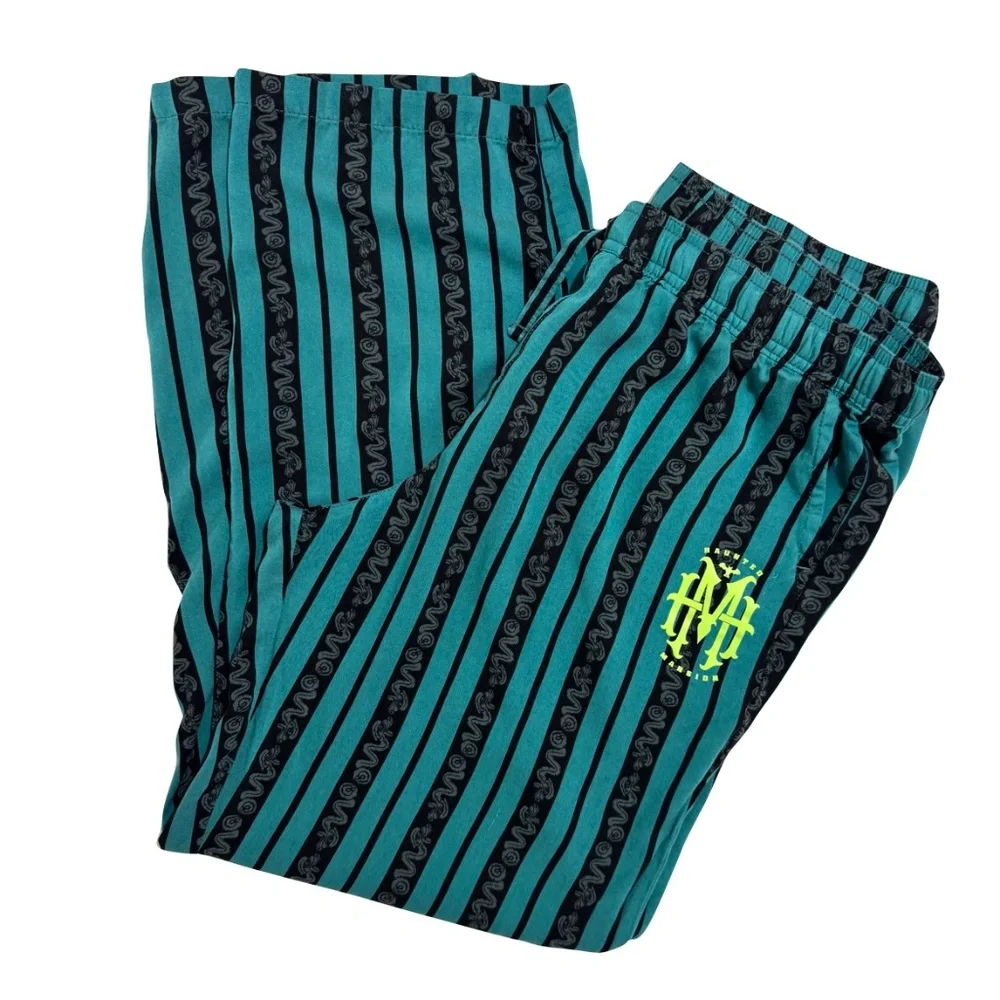 Women’s Teal & Black Striped Lounge Pants - Picture 3 of 10